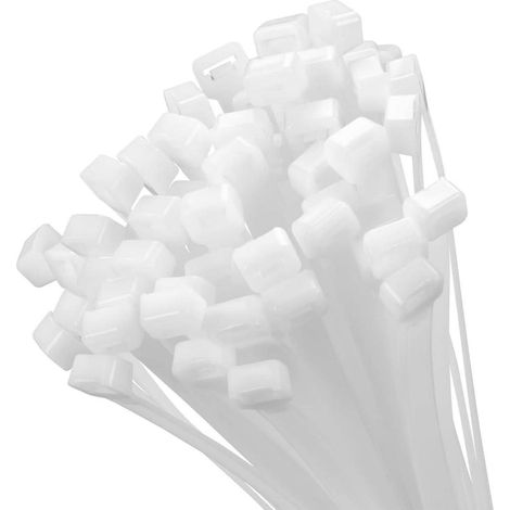 Colliers de serrage longs blancs 450mm x 9mm, résistants UV, lot de 100 (1/5)