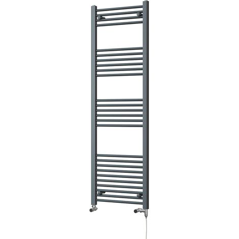 Zennor - Anthracite Dual Fuel Towel Rail H1600mm x W500mm Standard - Straight (1/3)