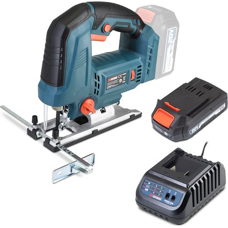 Scie sauteuse pendulaire 20V avec moteur brushless livrée avec 1 batterie 2Ah et un chargeur rapide. (1/4)