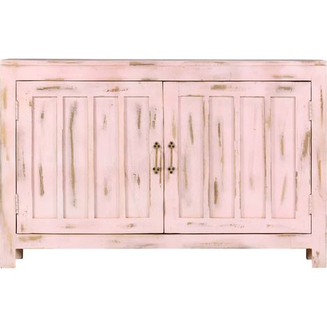 Buffet,Bahut,Meuble de Rangement Rose clair 110x35x70 cm Bois de manguier massif CFW80029 (1/5)