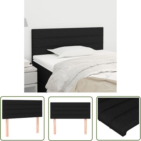 The Living Store Tête de lit Noir 100x5x78/88 cm Tissu - Tête De Lit - Literie - Meuble De Chambre - Têtière De Lit - Décoration Chambre (1/5)