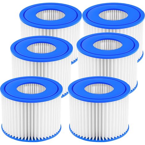 Lot de 6 cartouches filtrantes de rechange pour jacuzzi type VI - Accessoires pour piscine (1/5)