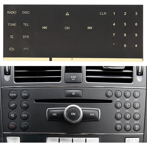 Autocollant bouton radio CD pour Mercedes Benz 2008-2014, accessoire auto adhésif (1/5)