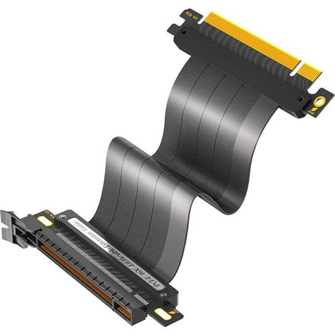 Câble extension GPU PCIe 4.0 blindé 16x avec interface PCI Express 20 cm 180° (1/5)