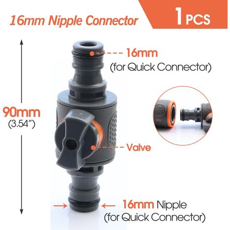 (N-1PCS) Raccord rapide pour tuyau d'arrosage 1/2 3/4 pouce, raccord d'arrêt d'eau pour lavage de voiture, joints de réparation de tubes d'irrigation 20/16 mm (1/5)
