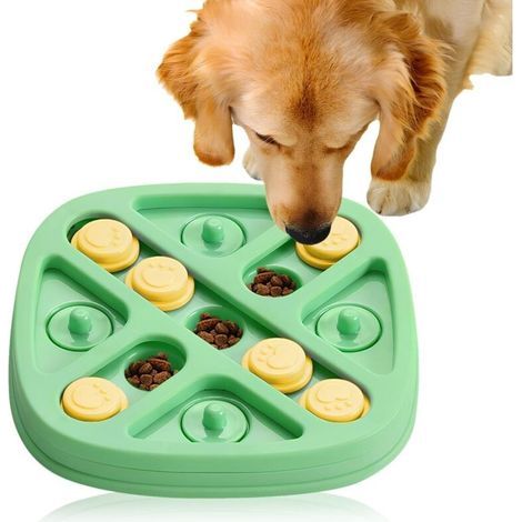 Dog Intelligence Game, Intelligence Games, Interactive Dog Toy for Occupation, Slow Eating, Exercise Your Sense of Smell, for Small, Medium and Large Dogs (Green) (1/5)