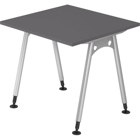 bümö Schreibtisch Serie-A Quadrat: 80 x 80 cm Graphit (1/5)