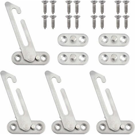 4PCS UPVC Serrure De Fenêtre Restricteur de Fenêtre En Acier Inoxydable Entrebâilleur Verrou de Sécurité Fenêtre Verrouillage Avec Vis Pour Enfant Bébé Sécurité - Gauche (1/5)