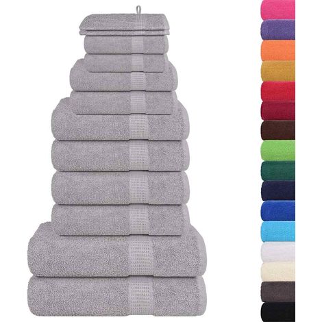 Ensemble de serviettes 12 pcs gris 360 g/m² 100% coton CFW529331 (1/5)