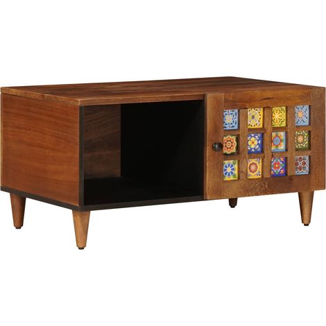 Coffee Table Brown 80 x 50 x 40 cm Solid Mango Wood vidaXL