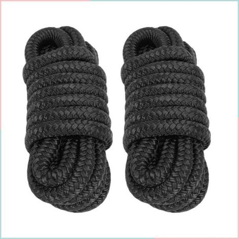 Cocosity Ligne de quai pour bateaux 2PCS Boat Dock Lines High Strength Double Braided Nylon Boat Rope For Small auto coffret Noir (1/5)