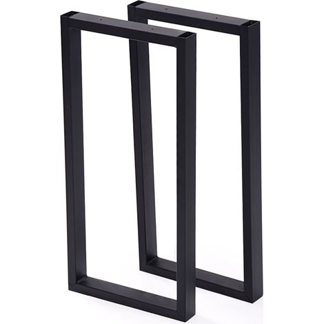 Set de 2 pieds de table rectangulaires en acier 56 x 27 cm (1/4)