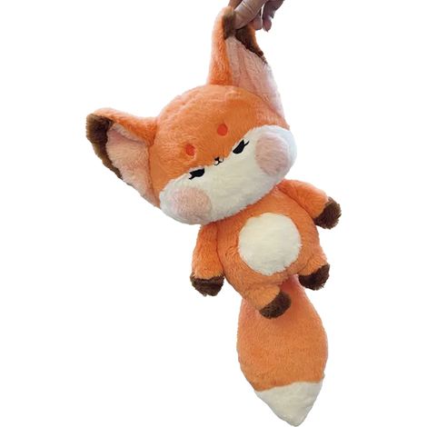 Ein entzückendes kleines Fuchs-Plüschtier, ein originelles und lustiges Geburtstagsgeschenk für beste Freundinnen, ein Plüschkissen für Mädchen, ein orangefarbenes Fuchs-Plüschtier mit kleinem Schwanz (1/5)