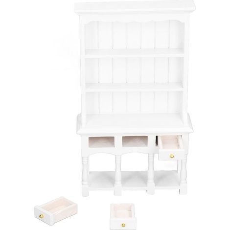 Bibliothèque miniature en bois pour maison de poupée à l'échelle 1:12, meuble et accessoires de décoration (1/5)
