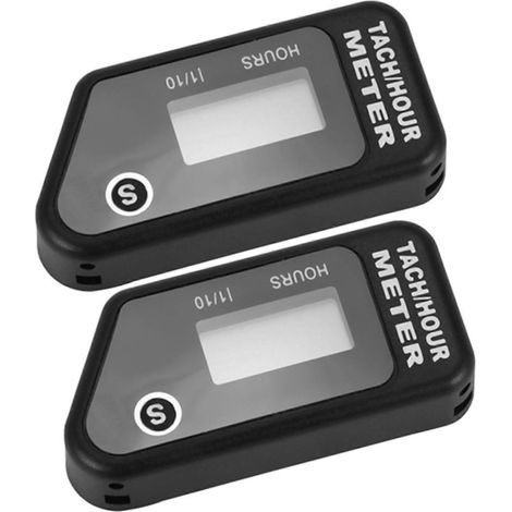 2 compteurs horaires numériques réinitialisables, tachymètres compatibles avec moteurs hors-bord, tondeuses à gazon, motocross, moteurs marins et tronçonneuses. (1/5)