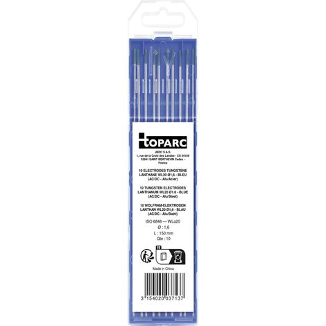 GYS 10 Electrodes Tungstene WL20 Lanthane BLEU - 1.60 mm
