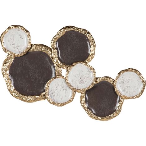 Weißbraunes Metall-Wandornament 82X6X50 cm (1/5)