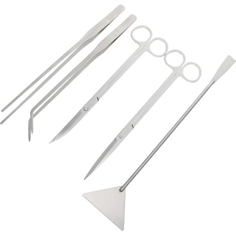 Ciseaux D'aquarium Longs en Acier Inoxydable, Multifonctions Set 1 Pièce, Résistant à Rouille, Portable, pour Substrat et Décorations (1/5)