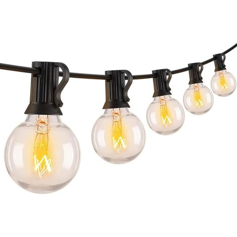 Crea – Guirlande lumineuse d'extérieur 10 + 1 LED G40 étanche IP44 – Longueur 3m – Pour événements mariage et Noël – Économie d'énergie