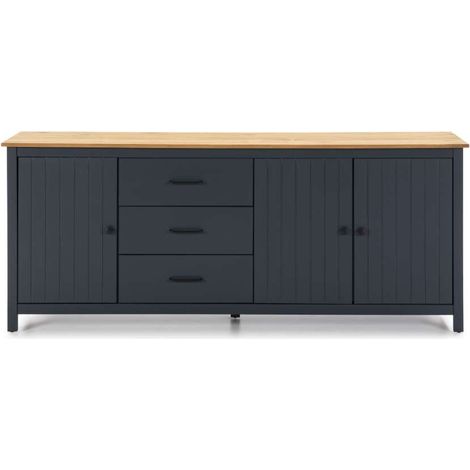Aparador 3 puertas 3 cajones Mariana acabado azul 80 cm(alto) 190 cm(ancho) 40 cm(largo) (1/5)