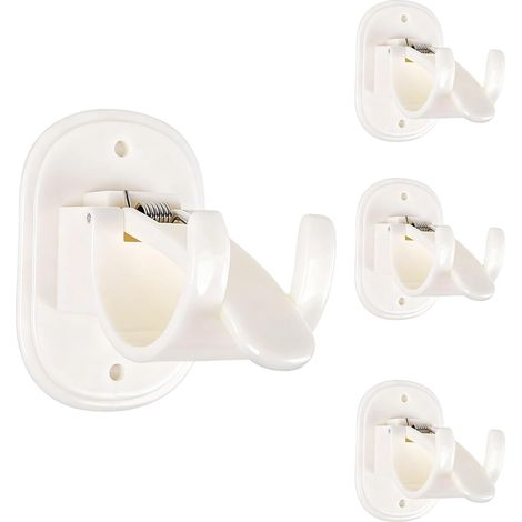 Lot de 4 supports de tringle à rideaux auto-adhésifs sans perçage, multi-usages avec crochet pour tringle à serviette, sans trous, pour maison