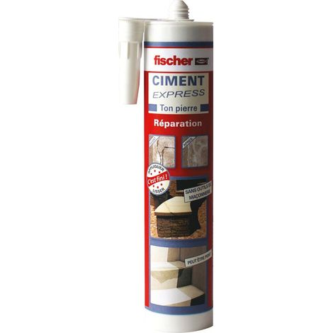 Lot de 12 cartouches de ciment express ton pierre 310 ml FISCHER 522688 prêt à l’emploi