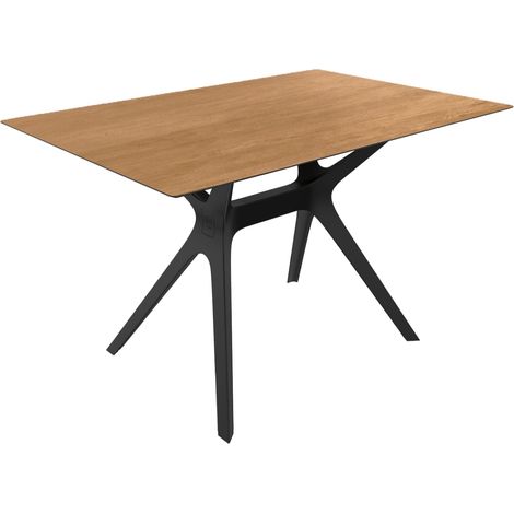 Mesa rectangular interior 120x80 negro - roble natural VELA M Resol
