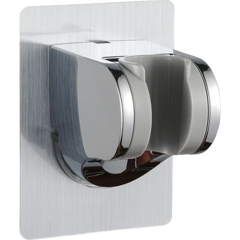 Supporto per soffione doccia, supporto regolabile per soffione doccia a mano, senza foratura, adatto per camper e bagni per bambini, fissaggio sicuro e facile da usare (argento, 1 pezzo).