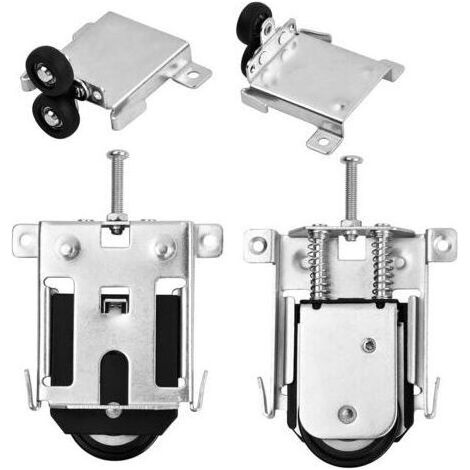 Roulette porte coulissante – Lot de 2 roues convexes – Alliage de fer haute résistance – Ajustable pour installation facile (1/5)