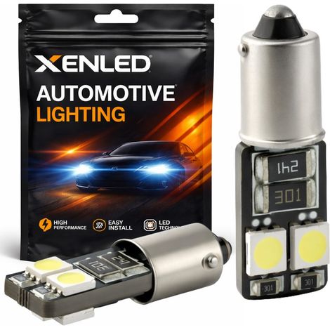 2 x AMPOULES 4 LEDS SMD CANBUS - T4W BA9S - 12V Blanc (1/5)