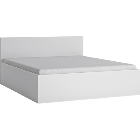 Bett Doppelbett 160 cm mit aufklappbarem Lattenrost in weiß FORTALEZA-129, B/H/T ca. 166,6/85,3/206,2 cm (1/3)