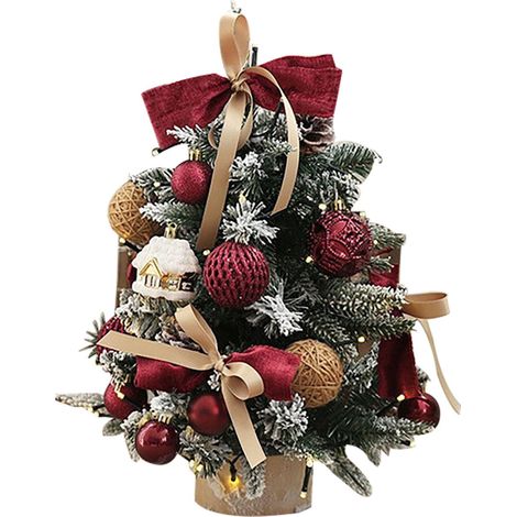 Ornement De Sapin De Noël - Guirlande Lumineuse Avec Télécommande - Décoration Intérieure Pour Arbre De Noël - Lot Métallique - 6 Pièces (1/5)
