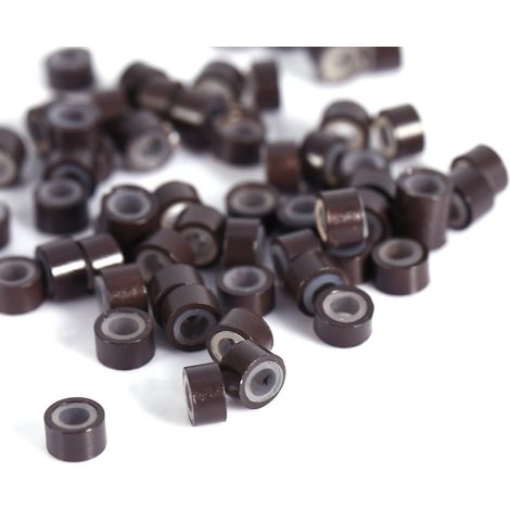 Anneaux pour extensions de cheveux, anneaux de fixation en silicone de 4 mm, perles et boucles (400 pièces) (1/5)