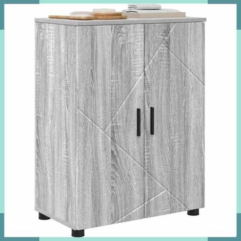 Meuble de salle de bain - 883310 - Gris Sonoma - 60 x 35 x 80 cm - Bois d'ingénierie et métal (1/5)