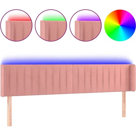 Maison Exclusive - Testiera a LED Rosa 203x16x78/88 cm in Velluto