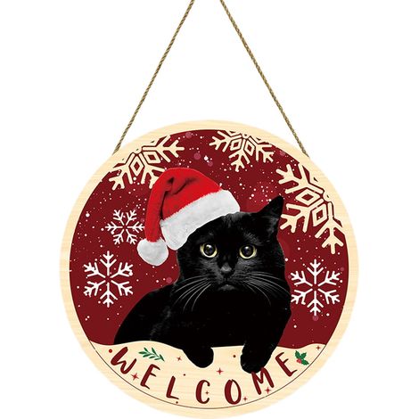 Guirlande De Porte - Panneau Bienvenue En Bois - Décoration De Noël Pour Intérieur Et Extérieur - 1 Pièce (1/5)