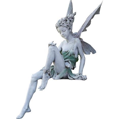 Figurines de Jardin Fée Elfes Assis 22cm Tudor Et Turek Fée Sculpture de Fée Exterieur Décoration de Jardin (1/5)
