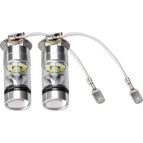Stück H3 6000K 100W LED 20-SMD Hochleistungs-HID-Tagfahrlicht-Nebelscheinwerferlampen - Crezuo