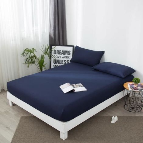Protège matelas 220x200-30cm Alèse Imperméable et Micro Respirante Souple et SilencieuxBleu 220 x 200 - 30 cm Étiquette (1/4)