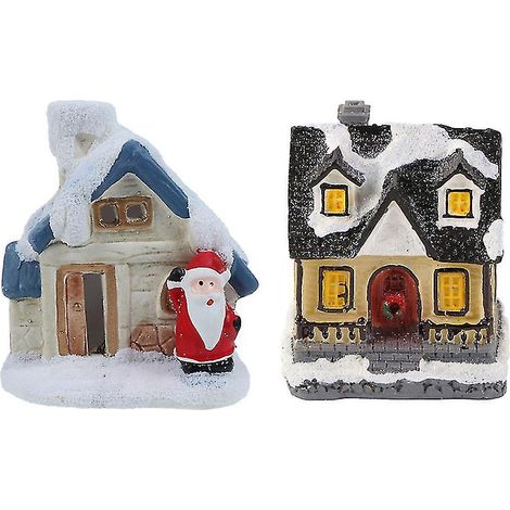 2 Stück Weihnachts-Minihaus-Ornamente (1/3)