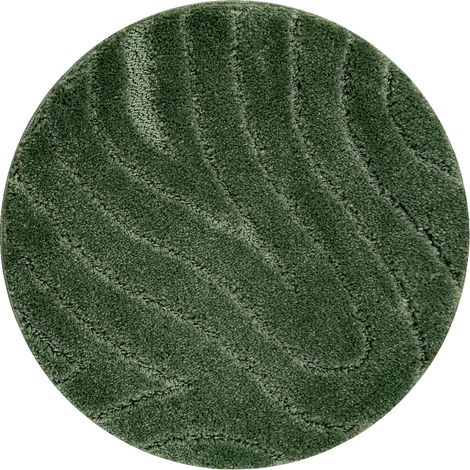 Badteppich SUPREME Kreis WAVES, Wellen, rutschfest, weich – grün green rotondo 67 cm