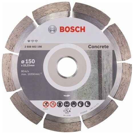Bosch – Disque à tronçonner pour meuleuse 150 mm – Diamanté pour béton armé – Alésage 22,23 mm – Lot de 1 – 2608602198 (1/10)