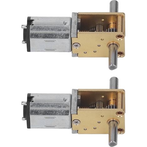 Moteur à engrenages DC 6V 190RPM, 2 pièces, double arbre, réducteur silencieux en cuivre, faible bruit, pour bricolage et robotique (1/5)