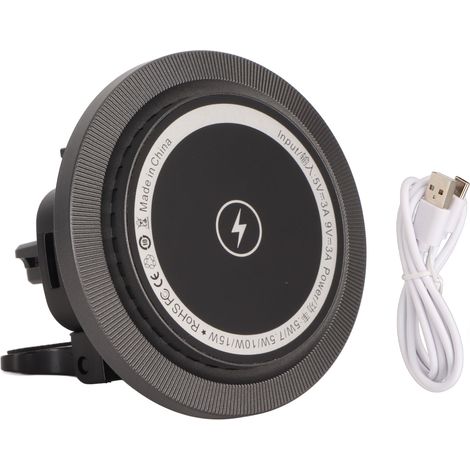 15W Kabellose magnetische Autohalterung, Schnellladefunktion mit RGB-Beleuchtung und 360°-Verstellung für SUVs und Pickups.