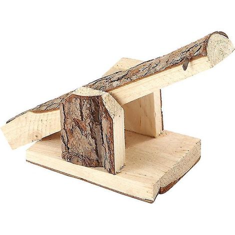 Balançoire en bois pour hamster, souris et écureuil, jouet de jeu et décoration pour cage (petit modèle) (1/4)