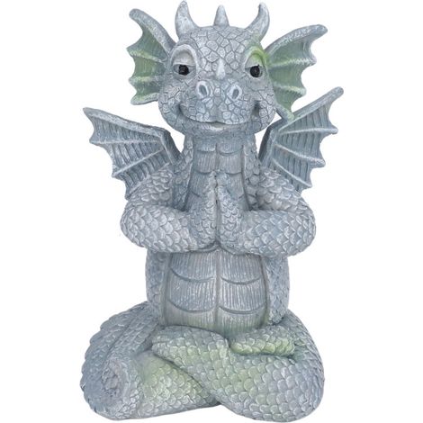 Kleine Dinosaurier-Skulptur aus Kunstharz, meditative Statuette, Ornament für Garten, Baum, Hof oder Terrasse.