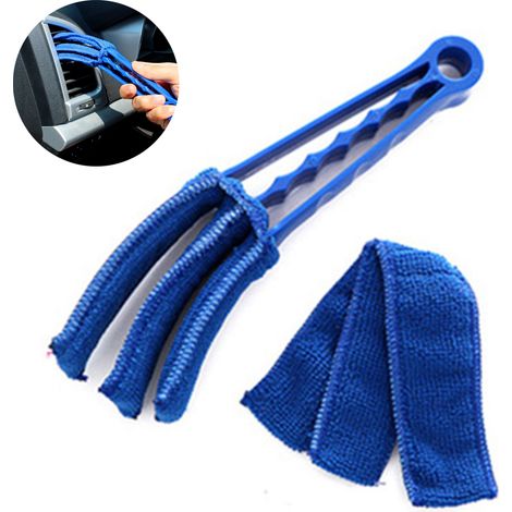 Brosse de nettoyage amovible et lavable en microfibre pour stores, fenêtres, climatiseurs, grilles d'aération de voiture et plus encore. (1/5)