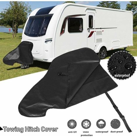 Remorque RV Connecteur Housse de Protection étanche Caravane Housse Remorque Pluie Neige Protection Housse PVC Noir avec Boucle Sangle (1/5)
