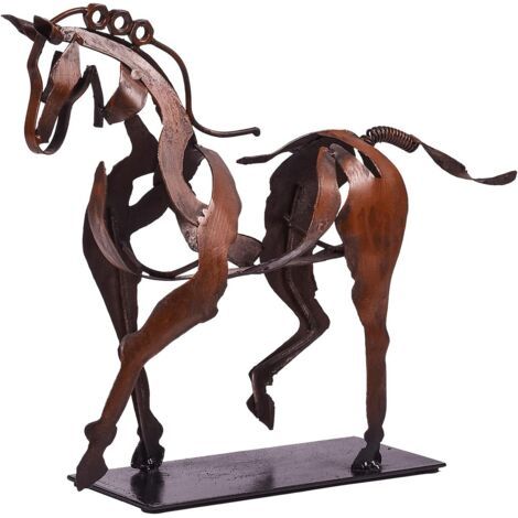 Art métal cheval statue décoration fait main moderne cheval sculpture artisanat, rustique métal statue décoration maison
