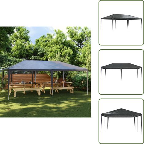 Tente de réception professionnelle 4x6 m Anthracite 90 g/m² - Tents De Réception - Abri Extérieur - Gazebo - Parasol - Fête En Plein Air (1/5)